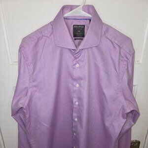 Proper Shirtings Purple Collard Longsleeve Dress Shirt - Men's Size 17